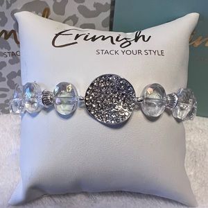 Brand New ERIMISH Extended Bracelet Clear & Silver